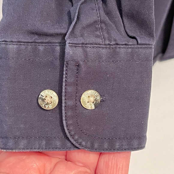 Trader Bay Button Down Long Sleeve Shirt Men’s Size M 44” Navy Blue - Picture 3 of 8